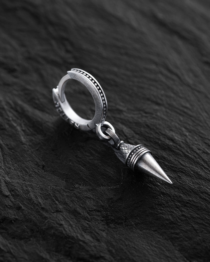 Silver single earring APEX