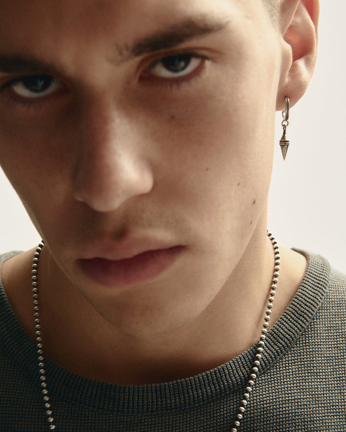Silver single earring APEX