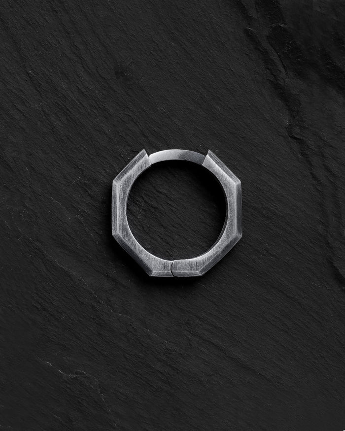 Silver single earring BRUTAL
