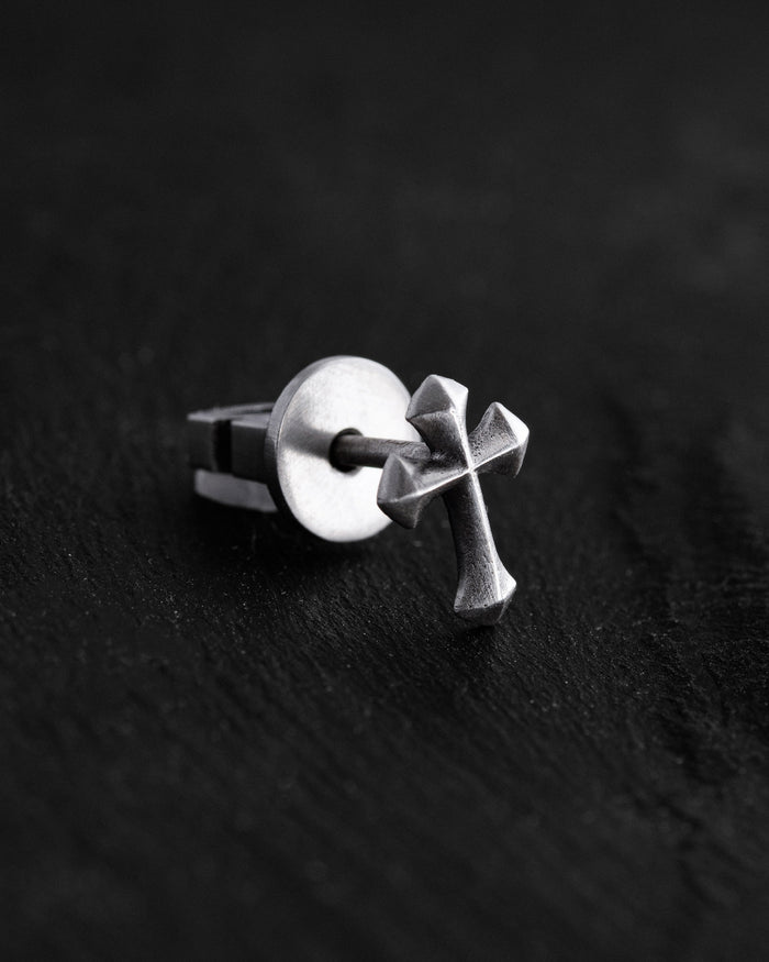 Silver single earring CROCETTA