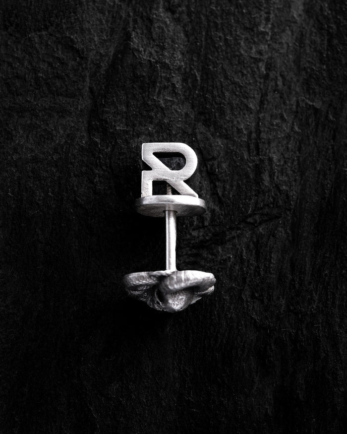 Silver single earring MORTE SERPENS