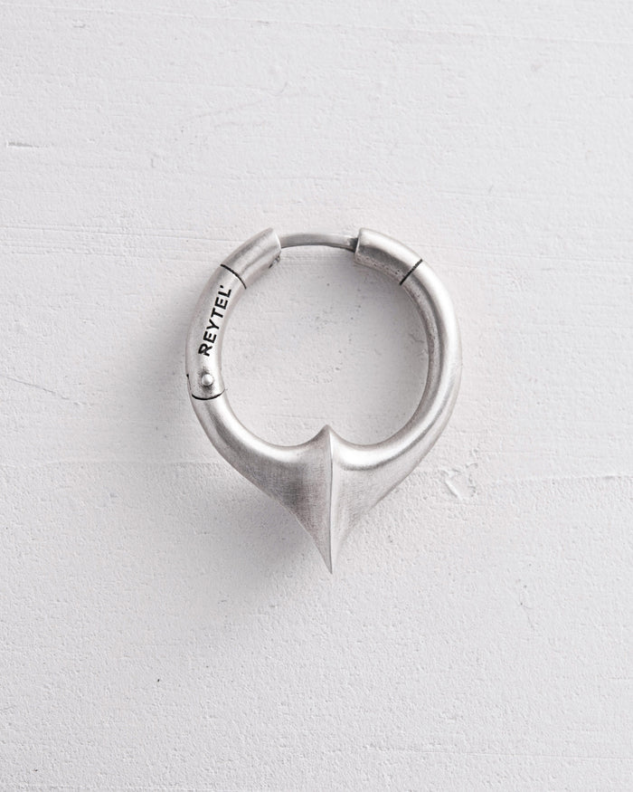 Silver single earring REBELLION