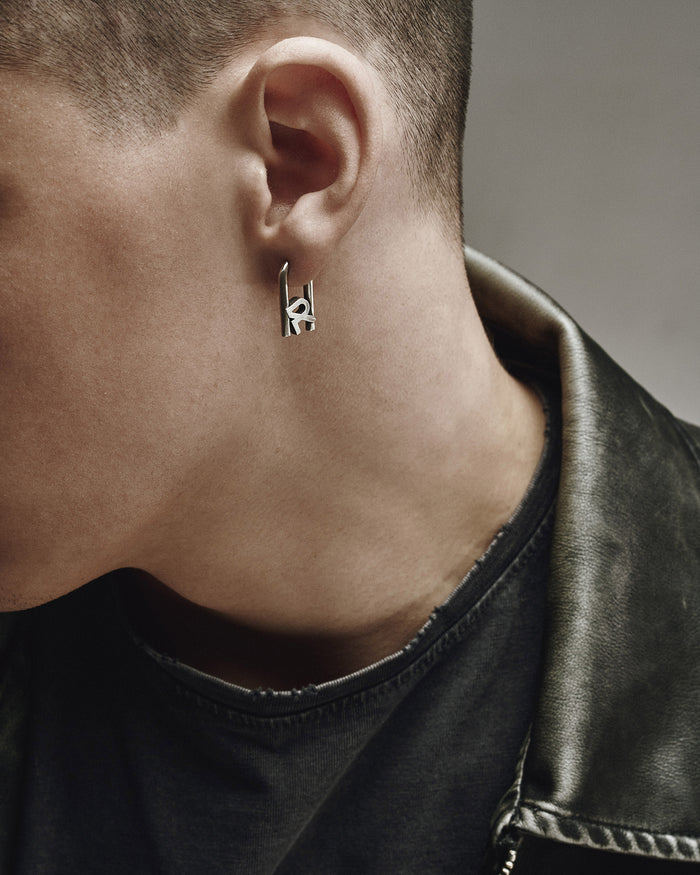 Silver single earring REYTEL