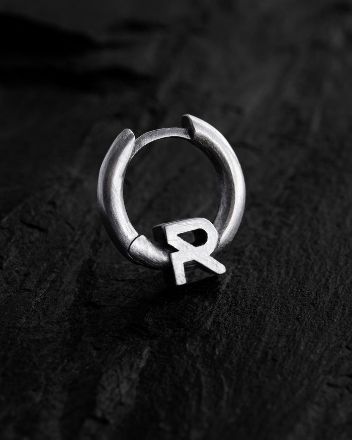 Silver single earring REYTEL