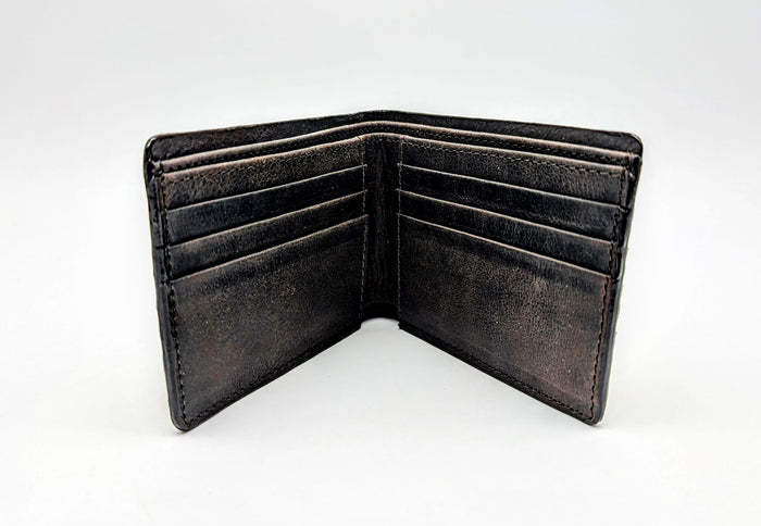 Silver Snakeskin Leather Western Wallet, Bifold Wallet, 6 card slot, Handmade Western Wallet, Cowboy Wallet