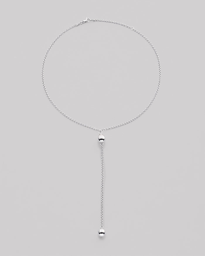 Silver Y-necklace BUBBLE