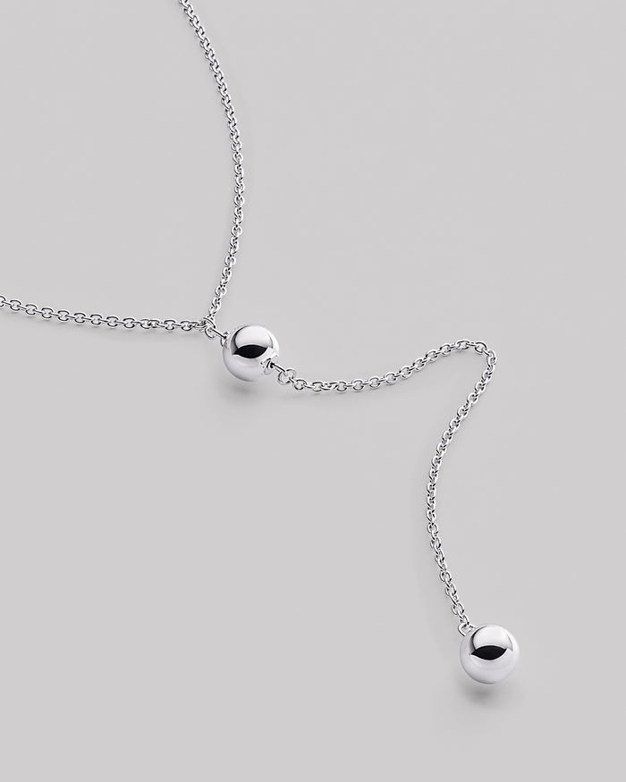 Silver Y-necklace BUBBLE