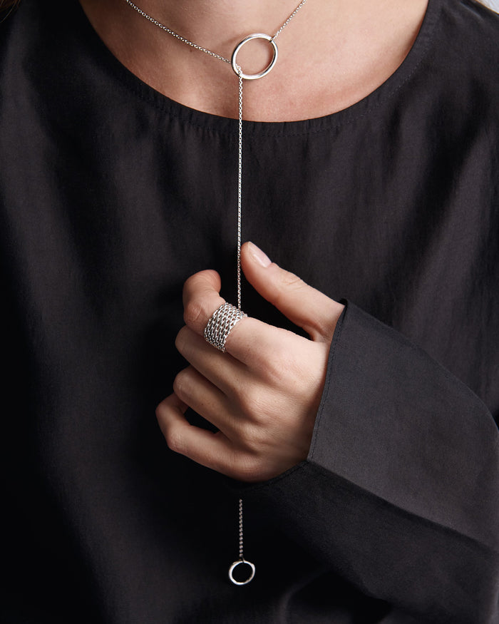 Silver Y-necklace THE HOOP