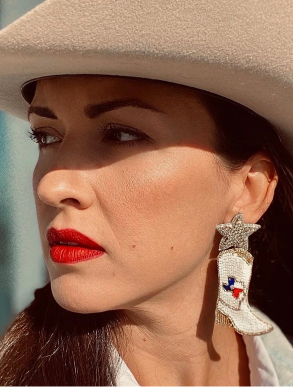 Texas Beaded Boots Star Earrings