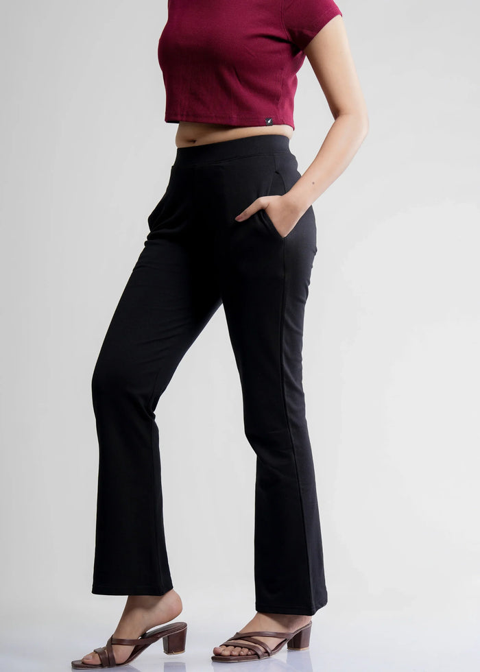 Stretchable Flared Bootcut Cotton Pants