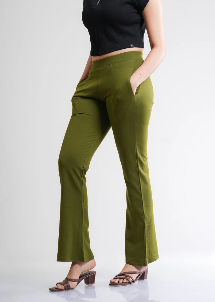 Stretchable Flared Bootcut Cotton Pants