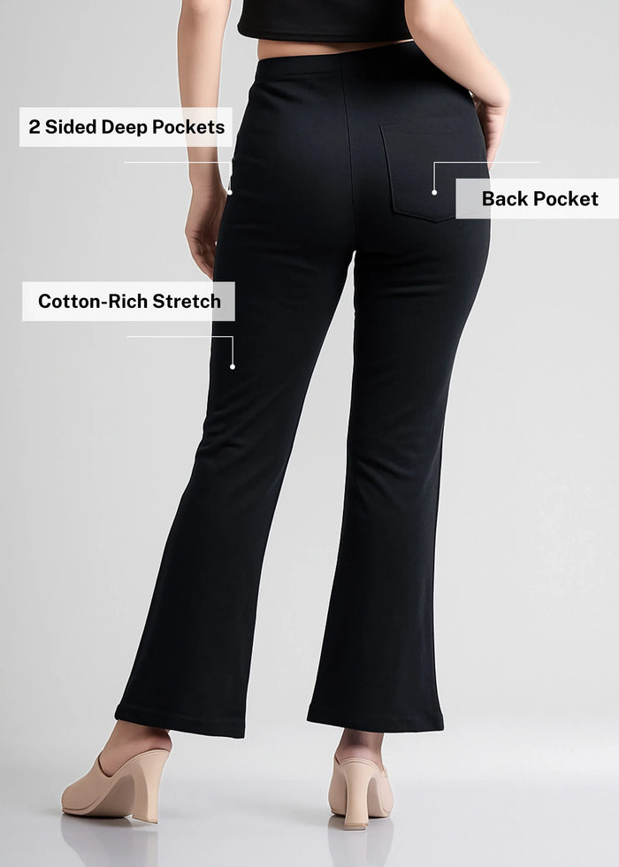 Stretchable Flared Bootcut Cotton Pants