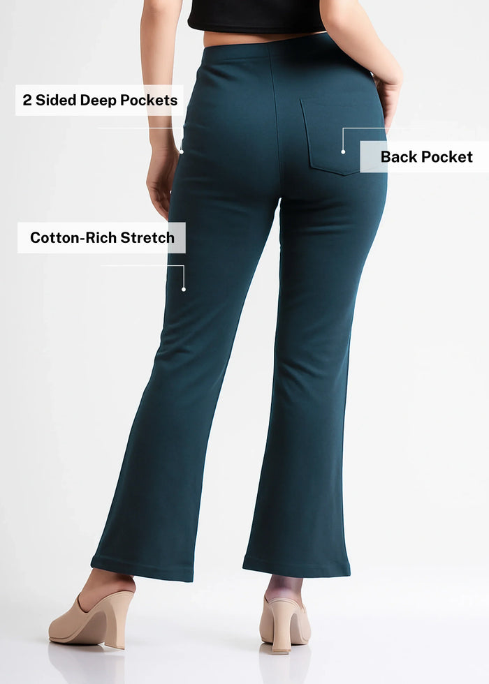 Stretchable Flared Bootcut Cotton Pants