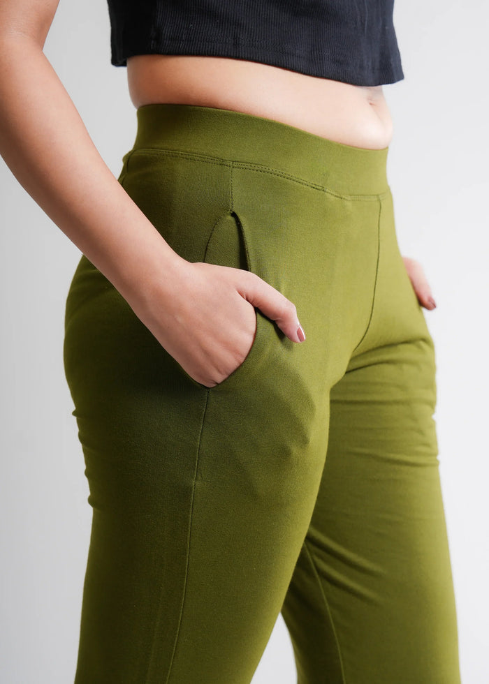 Stretchable Flared Bootcut Cotton Pants