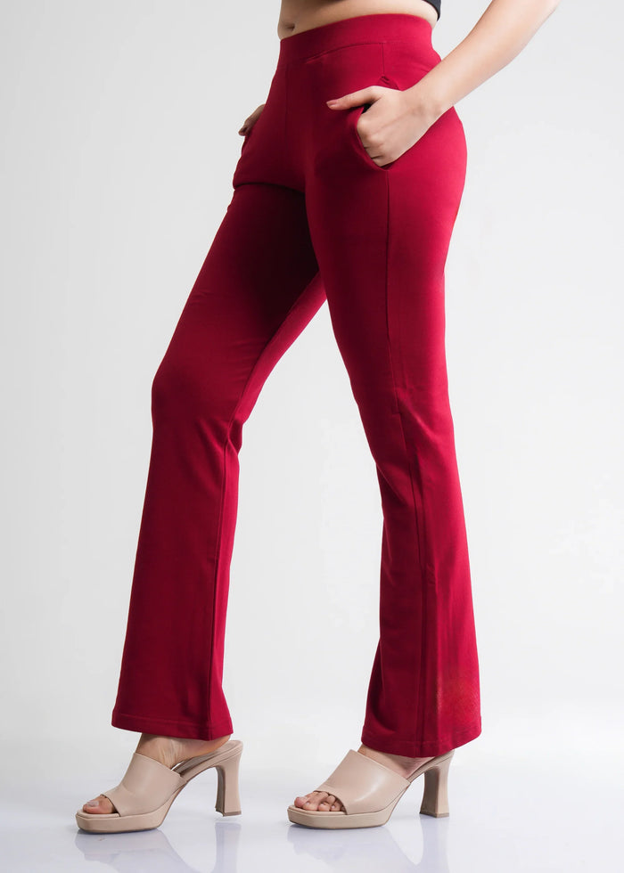 Stretchable Flared Bootcut Cotton Pants