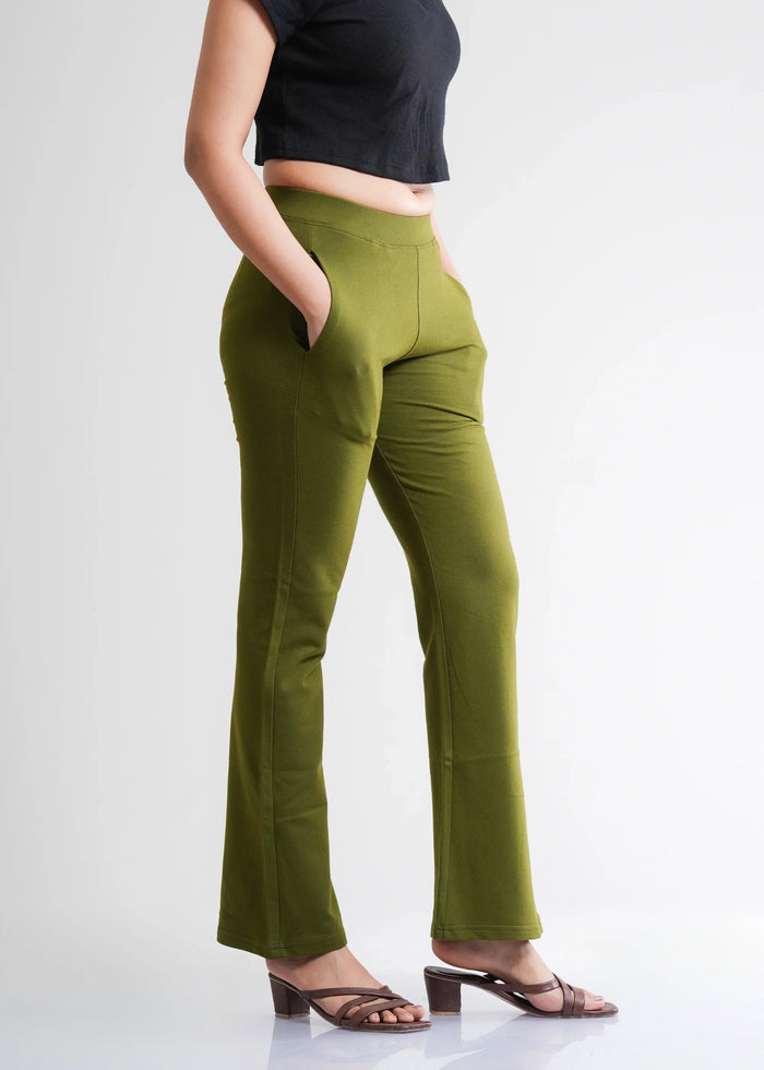Stretchable Flared Bootcut Cotton Pants