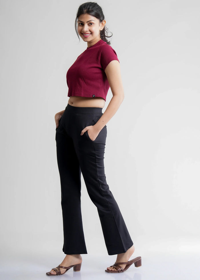 Stretchable Flared Bootcut Cotton Pants