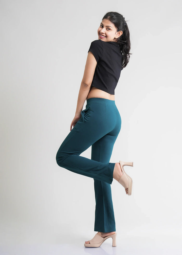 Stretchable Flared Bootcut Cotton Pants