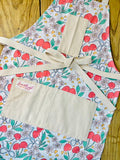 Amanda Bright Designs Summer Bows and Cherries Floral Hearts Apron Couture 100% USA made cotton