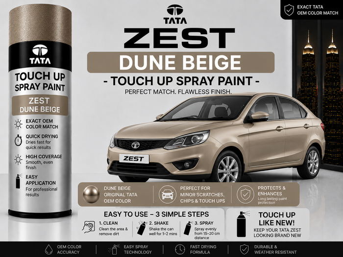 Tata Zest Dune Beige Touch Up Spray Paint – OEM Color Match | LIHA Aerosols 500ml