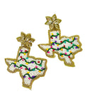 Amanda Bright Designs Texas lights 14k gold plated state of Texas earrings
