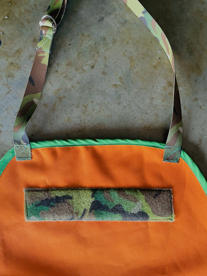 Amanda Bright designs mens Multicam orange ottertex canvas apron mcfly back to the future theme