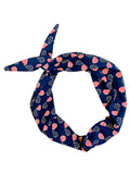 Navy blue patriotic headband with red, white, and blue colors and aviator sunglasses Amanda bright designs
