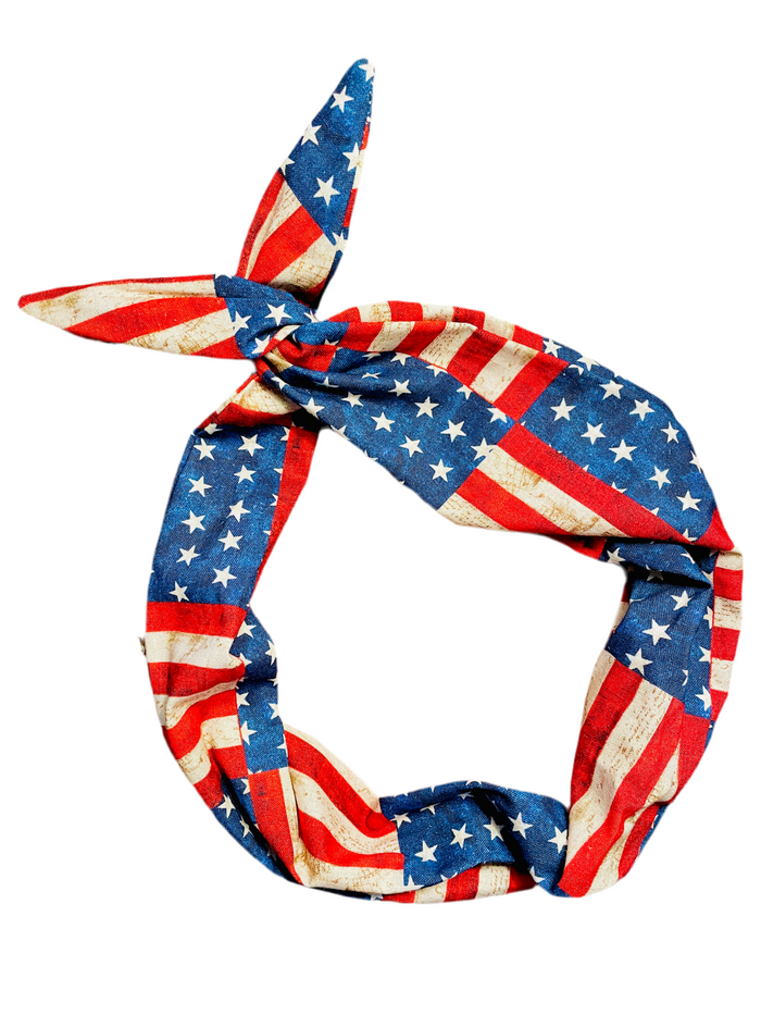 Amanda Bright Designs American Flag Patriotic USA God Bless America Original Tie Headband