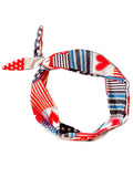 Amanda Bright Designs American Heart patriotic USA flag red white blue patchwork headband
