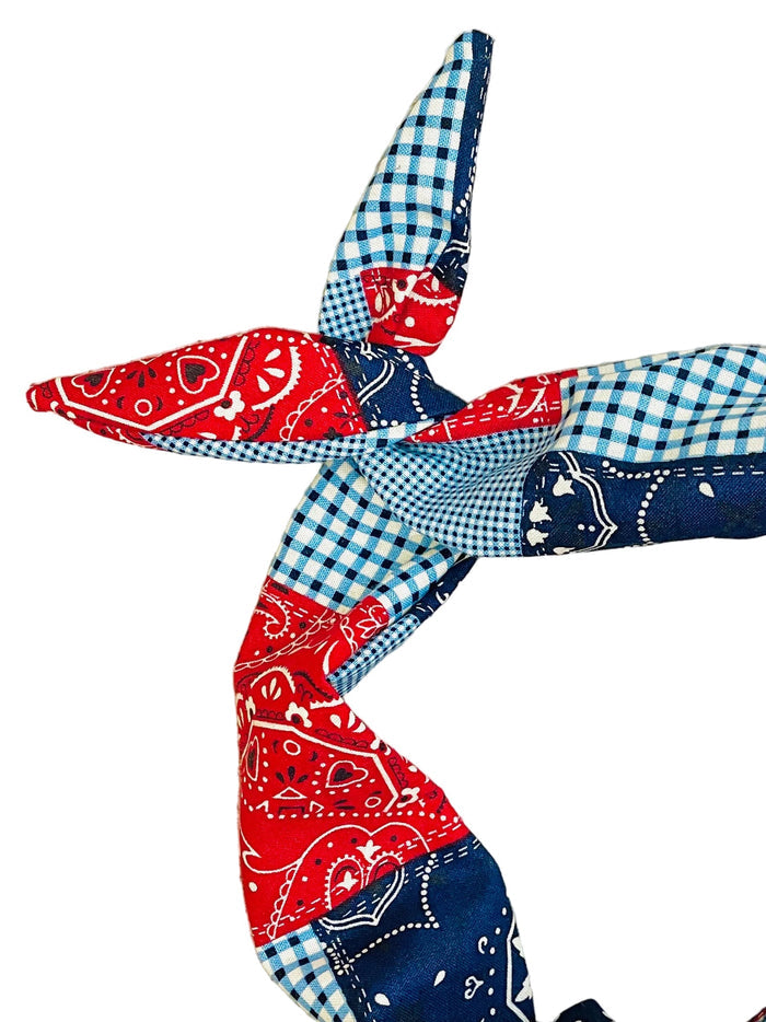 Amanda Bright Designs Bandana Patchwork headband red white blue USA 4th of July