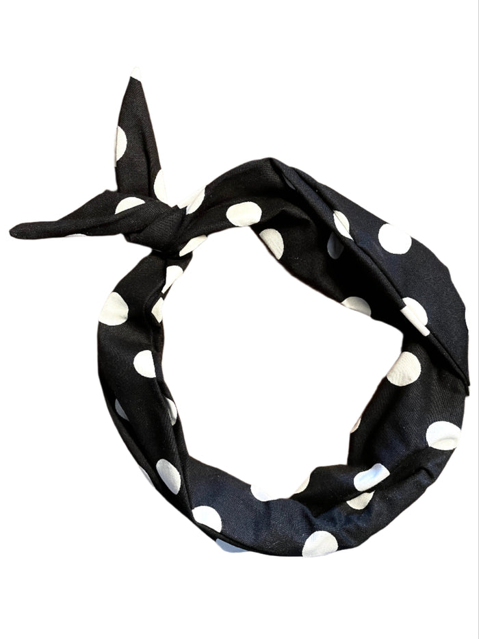 Amanda Bright Designs Black and white polkadot Original Tie headband