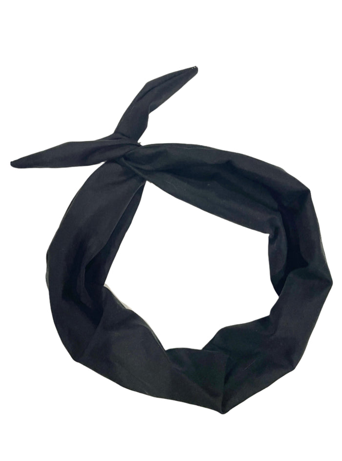 The Original Tie Headband Amanda Bright Designs Solid Black Headband for women