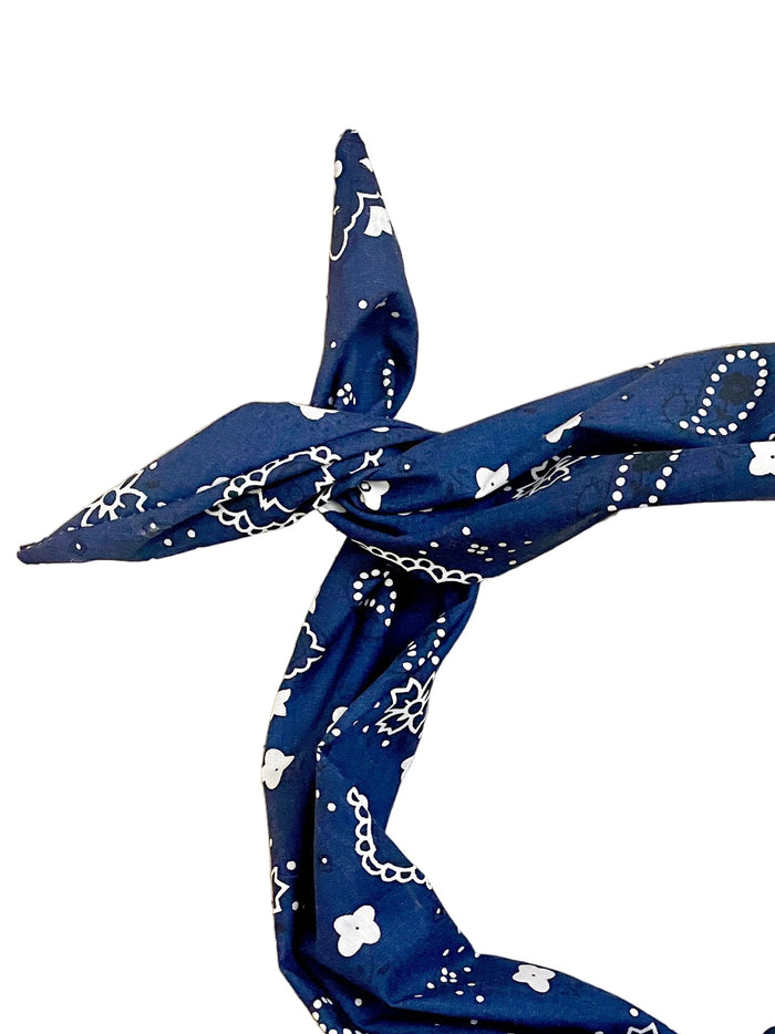 Amanda Bright designs blue bandana headband