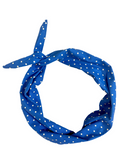 Amanda Bright Designs royal blue with white polkadot cotton headband
