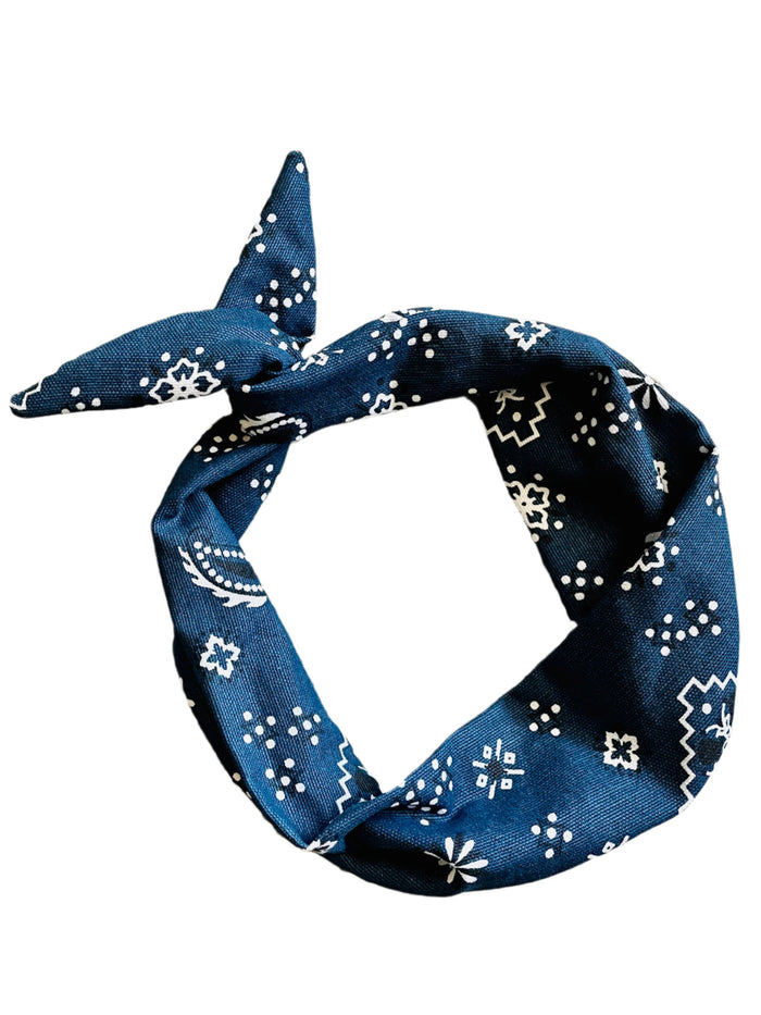 Amanda Bright Designs The Original Tie Headband denim Blue Bandana cowboy country western style