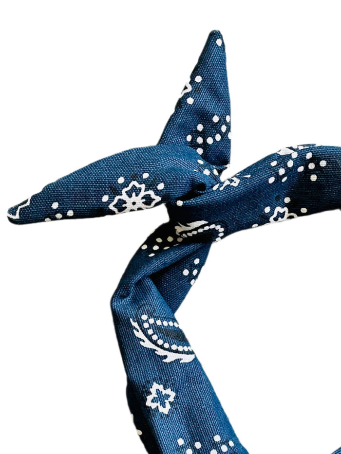 Amanda Bright Designs The Original Tie Headband denim Blue Bandana cowboy country western style