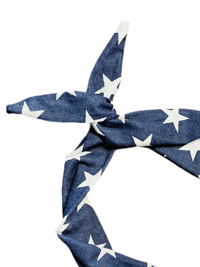 Amanda Bright Designs denim stars, patriotic, cotton headband, USA