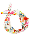 Amanda Bright Designs flamingo pattern headband in bright colors poolside beach