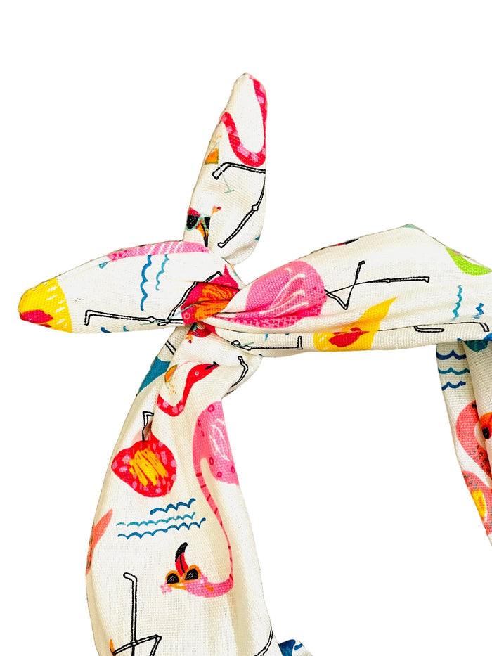 Amanda Bright Designs vacation, pool beach, headband, flamingos