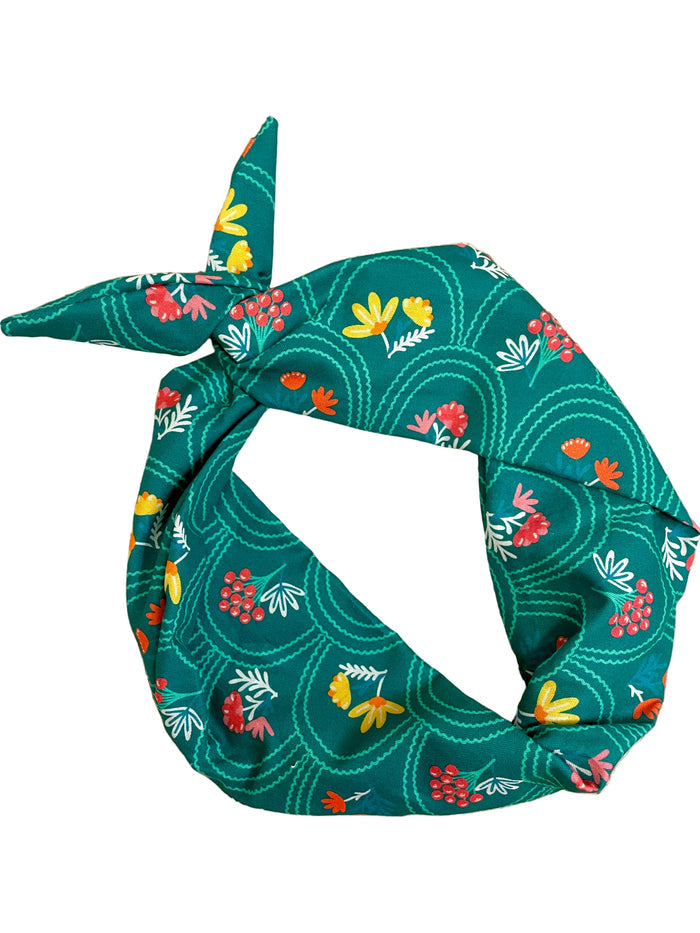 The Original Tie Headband Floral Arches Green headband moldable bendable spring summer hair accessory garden style pink yellow orange flowers