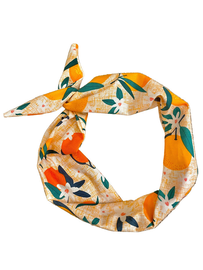 Original Tie Headband Amanda Bright designs orange grove oranges headband for women for Florida travel