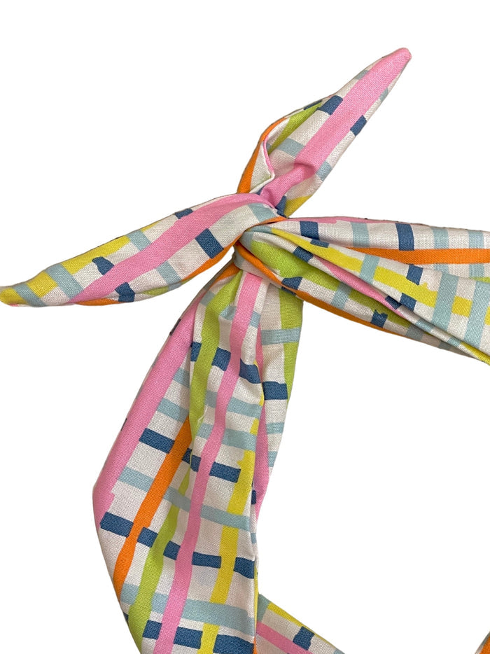 Amanda Bright Designs colorful pastel plaid headband for summer