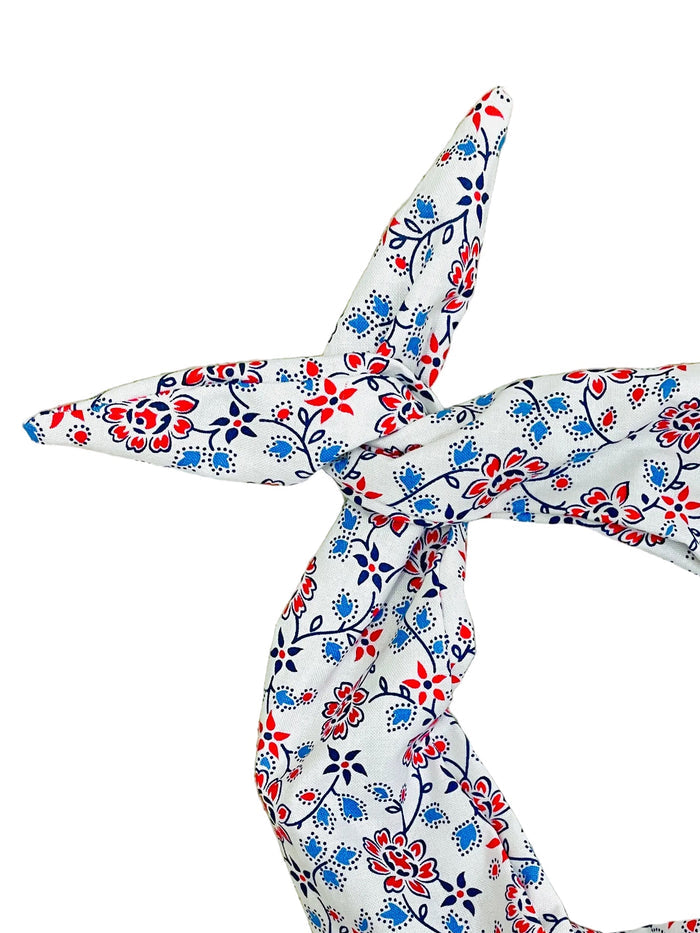 Amanda Bright Designs red, white and blue patriotic floral patterned headband
