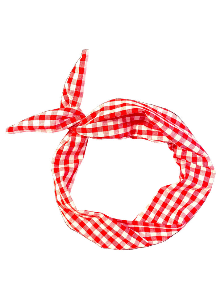 Amanda Bright Designs Red and white checkered bandana 4th of July picnic America