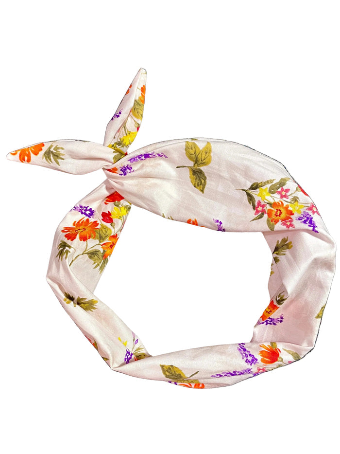 Amanda Bright Designs Texas wildflowers summer floral headband olive green leaves stems with bunches of wildflowers