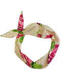 Amanda Bright Designs Floral headband with pink flowers and green leaves victorian