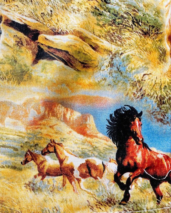 Amanda Bright Designs Hadleigh Apron Wild Horses American Southwest Wild West Apron Pattern fabric