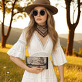 Trifecta Natural Snakeskin Clutch