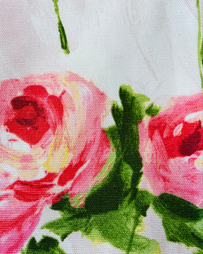 Amanda Bright Designs Vivien Leigh Winston Churchill Pink Roses Watercolor Oil Painting Brushstroke Apron Fabric Pattern
