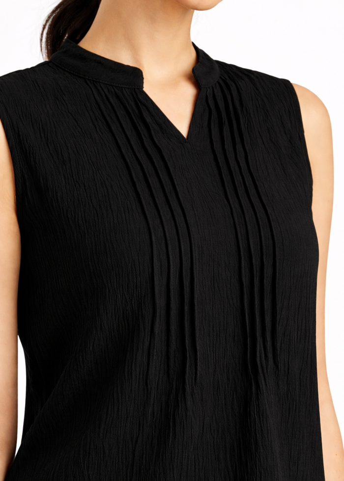 Flurr Women's Black Sleeveless Work Top
